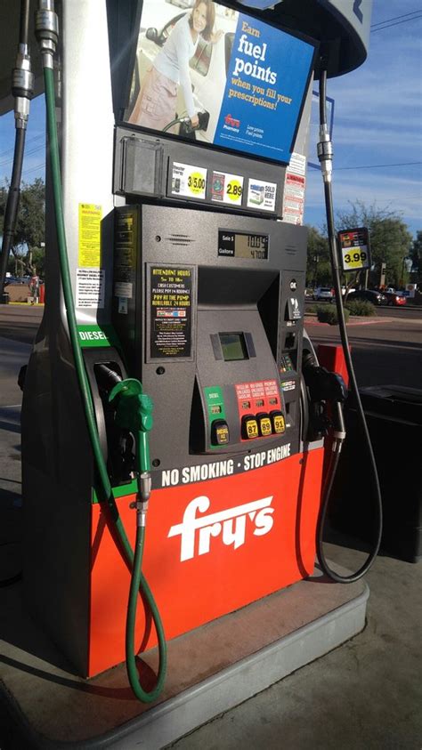 Frys gas station - Features & Amenities. Fry's in Glendale, AZ. Carries Regular, Midgrade, Premium, Diesel. Has C-Store, Pay At Pump, Air Pump. Check current gas prices and read customer …